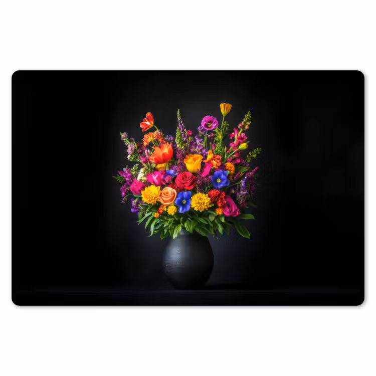 Placemat - 6 stuks - Felgekleurd - Bloemen - Vaas — 7