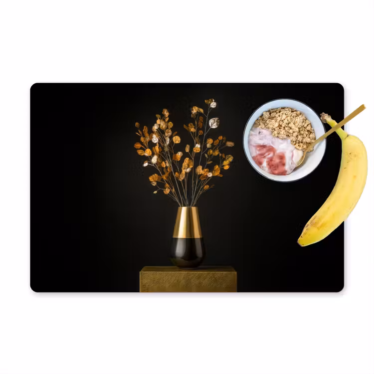 Placemat - 6 stuks - Goudbruine - Bladeren - Vaas - Herfstachtig — 1