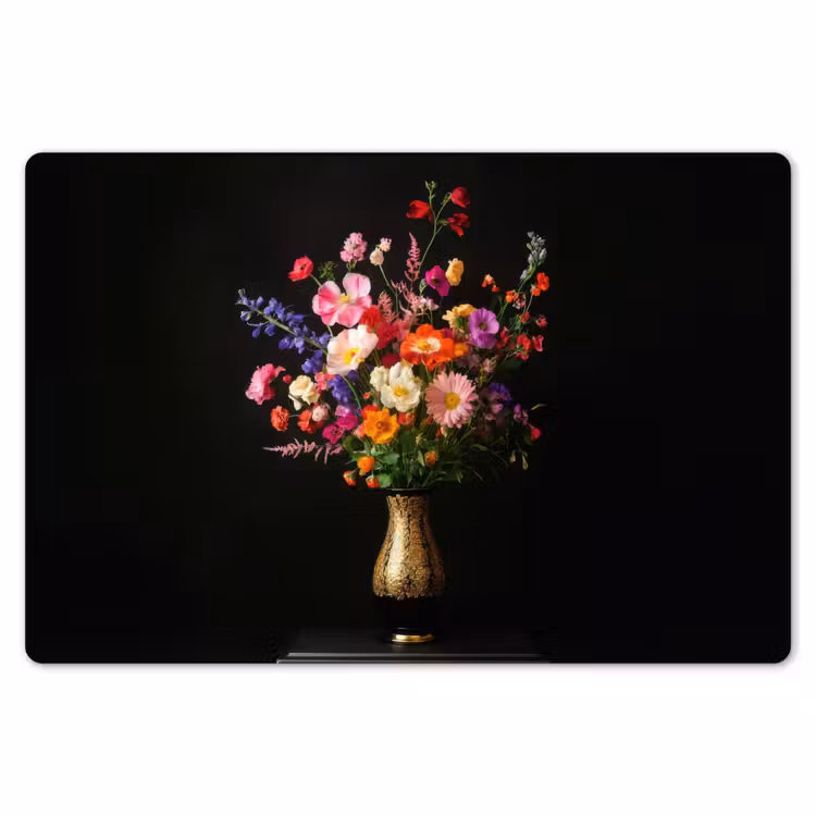 Placemat - 6 stuks - Kleurrijk - Boeket - Vaas - Goud — 7