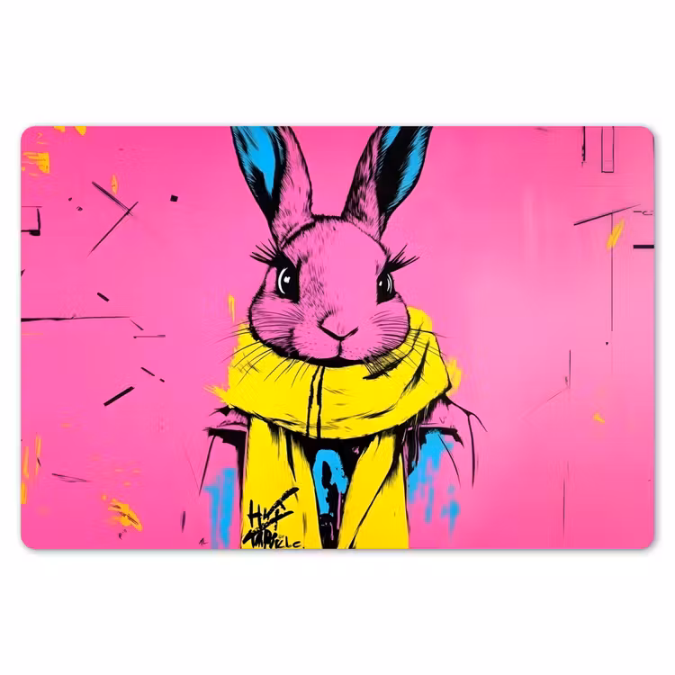 Placemat - 6 stuks - Konijn - Felroze - Sjaal - Abstract — 7