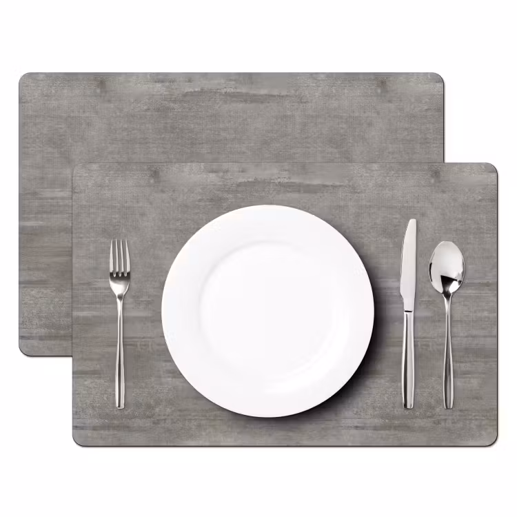 Placemat - 6 stuks - Patroon - Beton - Grijs — 2