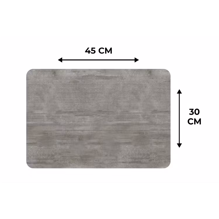 Placemat - 6 stuks - Patroon - Beton - Grijs — 3