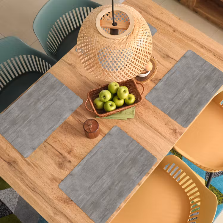 Placemat - 6 stuks - Patroon - Beton - Grijs — 6