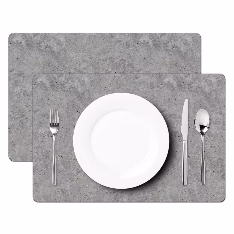Placemat - 6 stuks - Patroon - Cement - Beton — 2