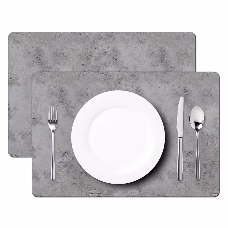 Placemat - 6 stuks - Patroon - Grijs - Oud - Beton — 2