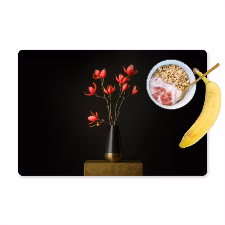 Placemat - 6 stuks - Rode - Bloemen - Vaas — 1