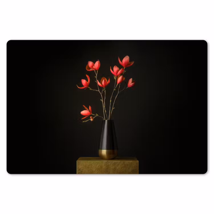 Placemat - 6 stuks - Rode - Bloemen - Vaas — 7