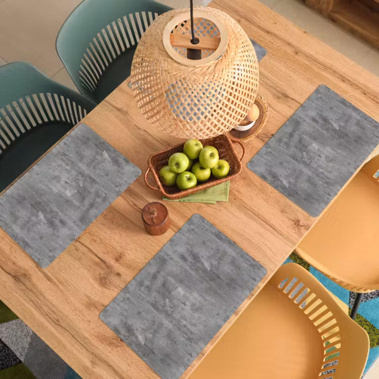 Placemat - 6 stuks - Roest - Beton - Patroon — 6