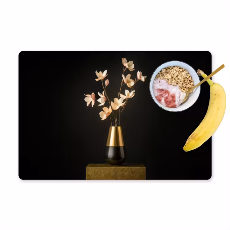 Placemat - 6 stuks - Sierlijk - Boeket - Goud - Vaas — 1