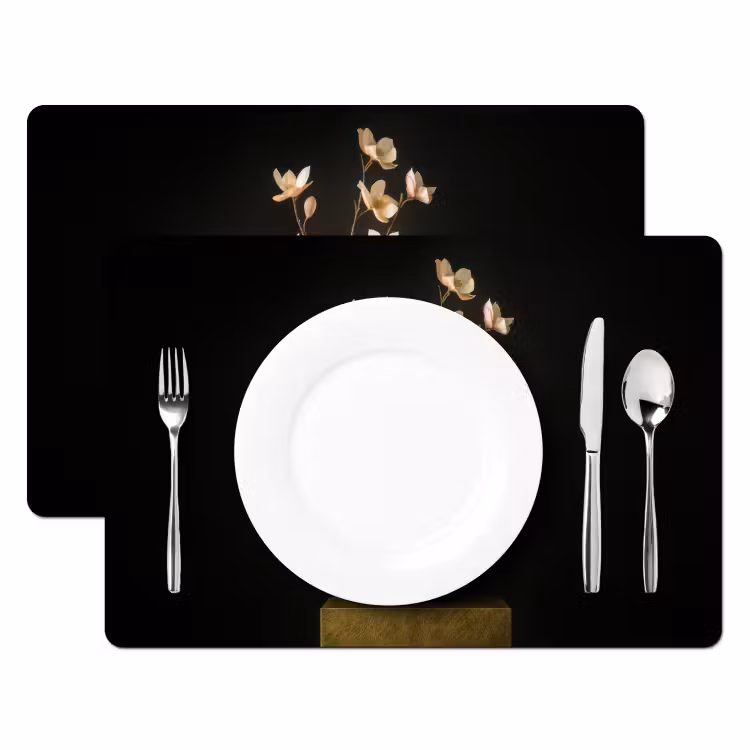 Placemat - 6 stuks - Sierlijk - Boeket - Goud - Vaas — 2