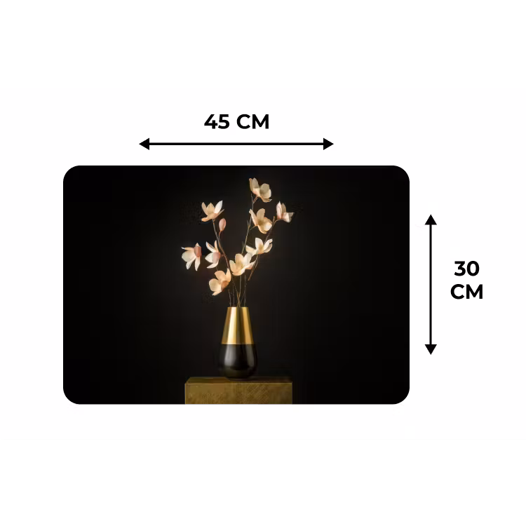Placemat - 6 stuks - Sierlijk - Boeket - Goud - Vaas — 3