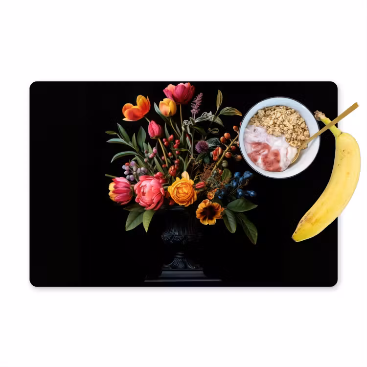 Placemat - 6 stuks - Tulpen - Bessen - Boeket - Vaas — 1