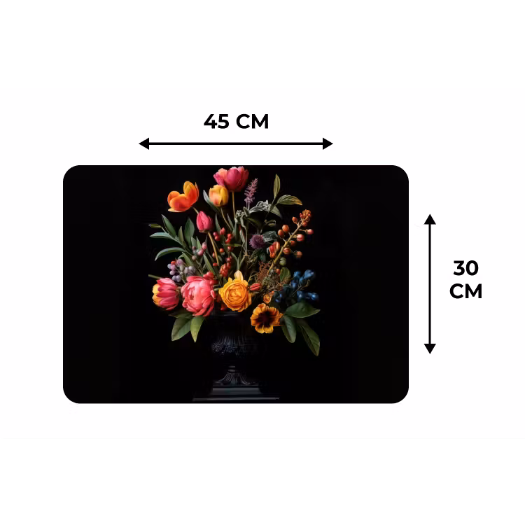 Placemat - 6 stuks - Tulpen - Bessen - Boeket - Vaas — 3