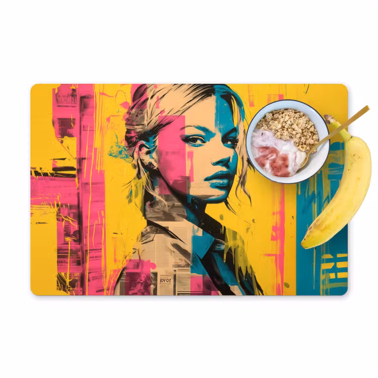 Placemat - 6 stuks - Vrouw - Verfstrepen - Gekleurd — 1