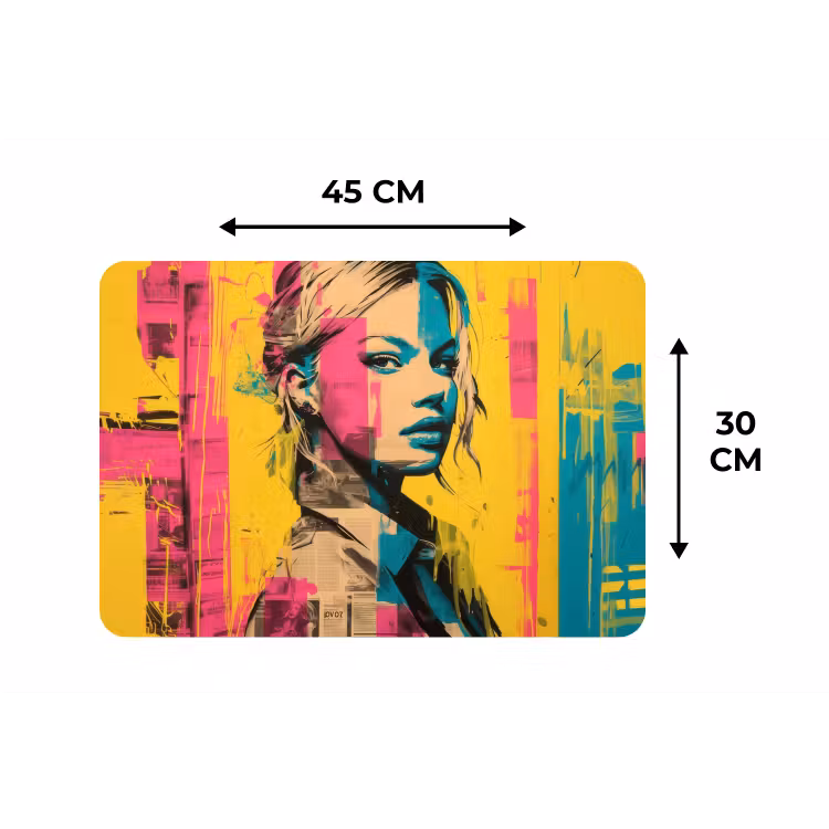 Placemat - 6 stuks - Vrouw - Verfstrepen - Gekleurd — 3