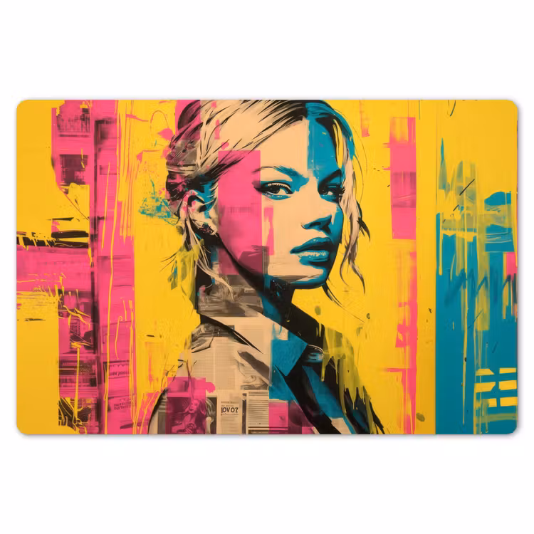 Placemat - 6 stuks - Vrouw - Verfstrepen - Gekleurd — 7