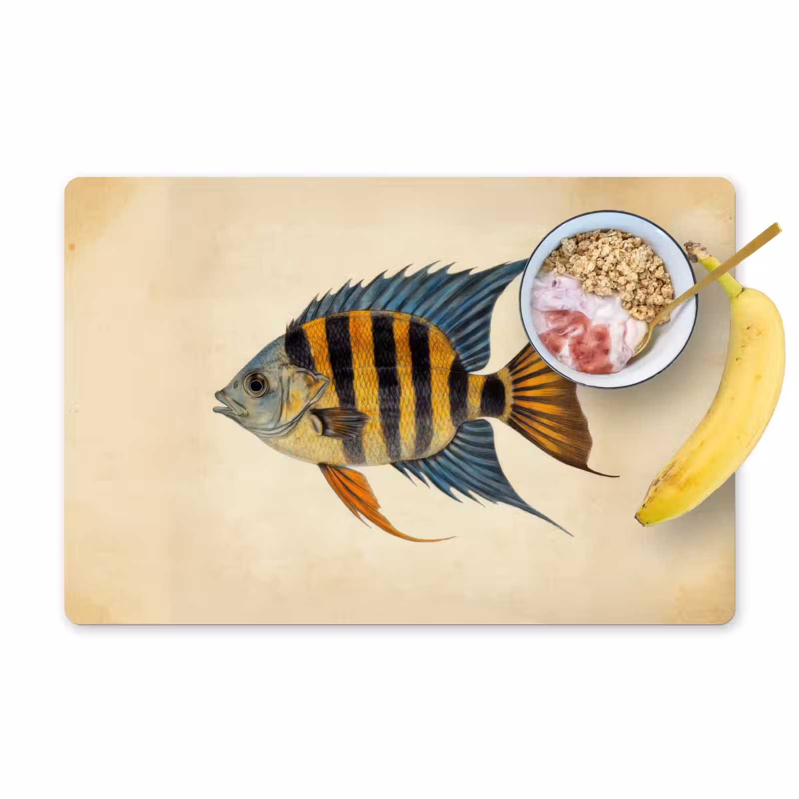 Placemat - 6 stuks - Vis - Tropisch - Strepen - Vinnen — 1