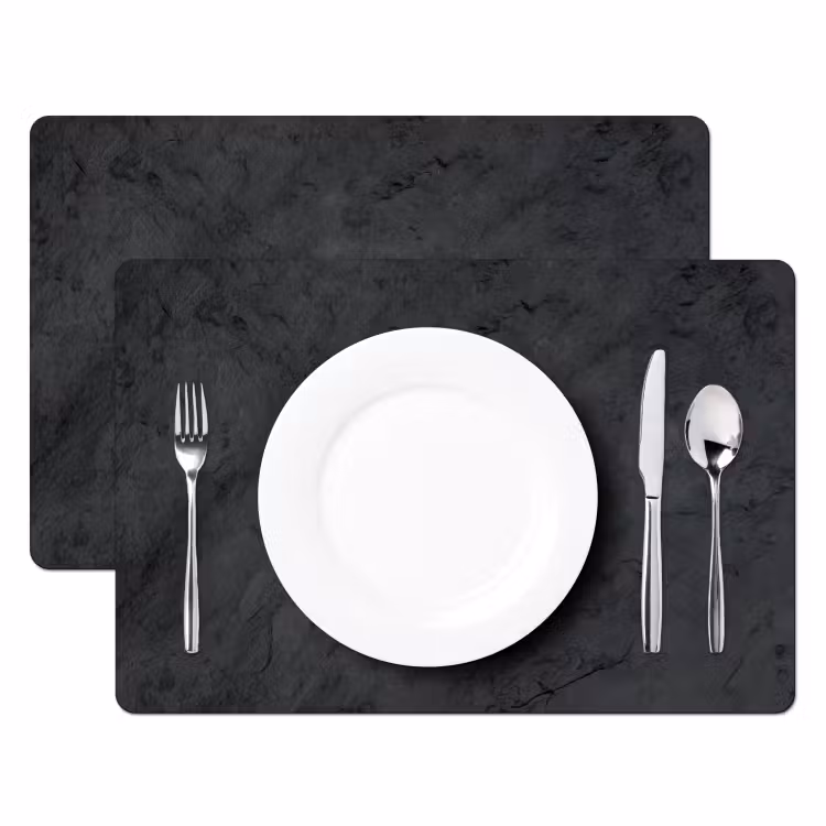 Placemat - 6 stuks - Grijs - Cement - Beton - Industrieel - Structuur — 2