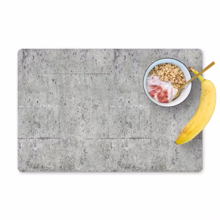 Placemat - 6 stuks - Grijs - Muur - Poriën — 1