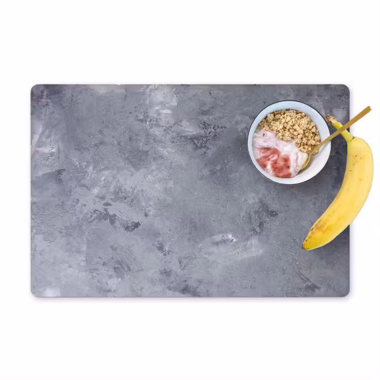 Placemat - 6 stuks - Leisteen - Beton - Retro - Structuren - Grijs - Rustiek — 1
