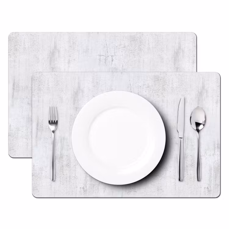 Placemat - 6 stuks - Muur - Geverfd - Wit - Onafgewerkt — 2