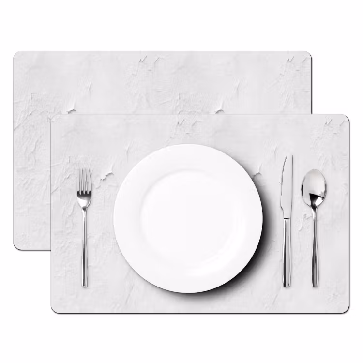 Placemat - 6 stuks - Pleisterlaag - Verf - Wit - Beschadigd — 2