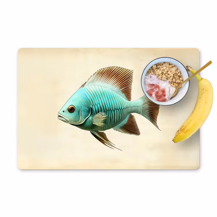 Placemat - 6 stuks - Schubben - Vis - Mint - Minimalistisch — 1