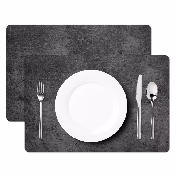 Placemat - 6 stuks - Structuur - Beton - Grijs - Industrieel - Rustiek — 2