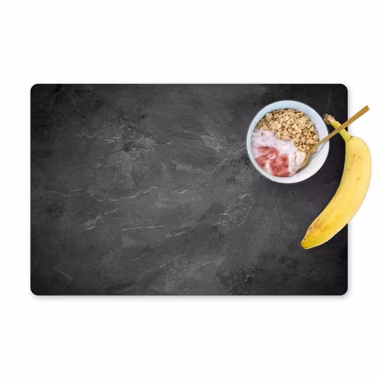 Placemat - 6 stuks - Structuur - Cement - Beton - Grijs - Vintage — 1
