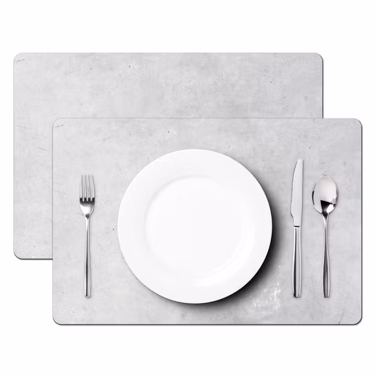 Placemat - 6 stuks - Verwering - Beton - Structuren - Vintage - Industrieel - Grijs — 2