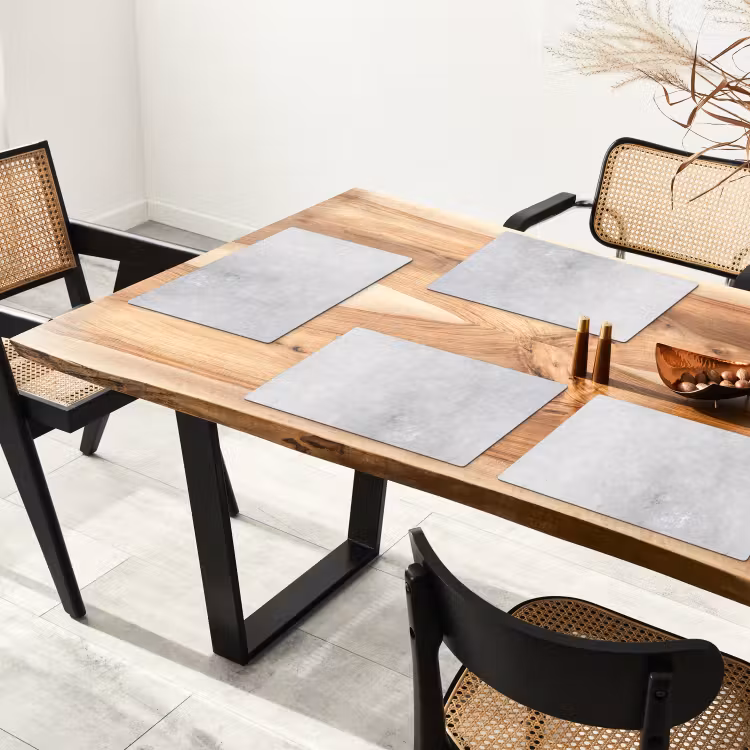 Placemat - 6 stuks - Verwering - Beton - Structuren - Vintage - Industrieel - Grijs — 5