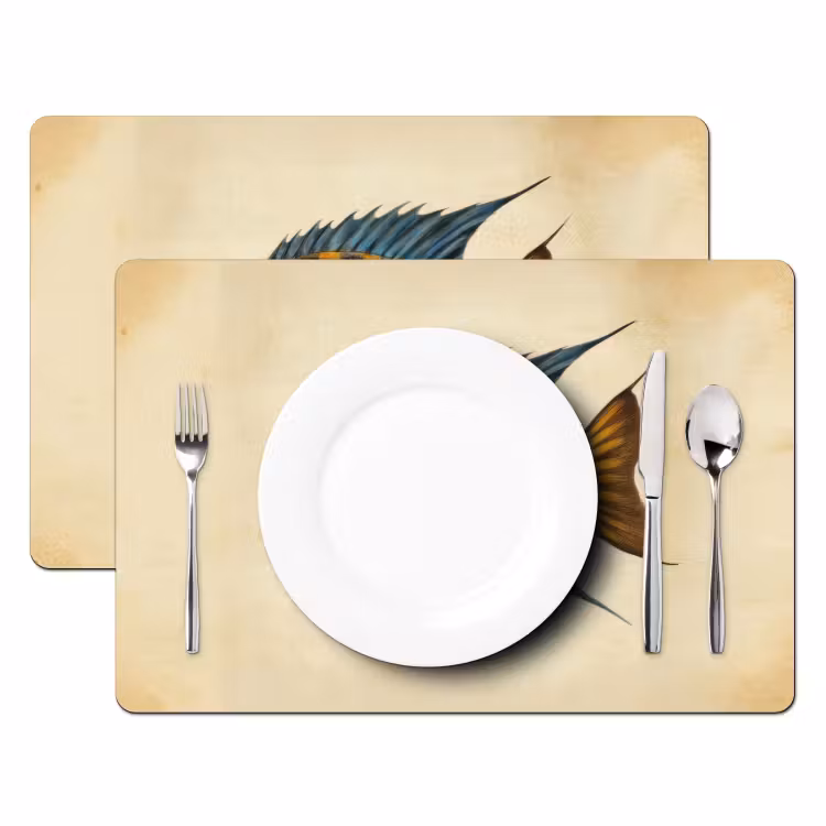 Placemat - 6 stuks - Vis - Tropisch - Strepen - Vinnen — 2