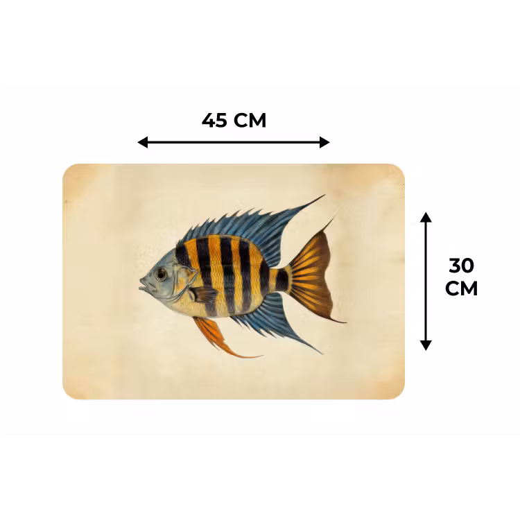 Placemat - 6 stuks - Vis - Tropisch - Strepen - Vinnen — 3