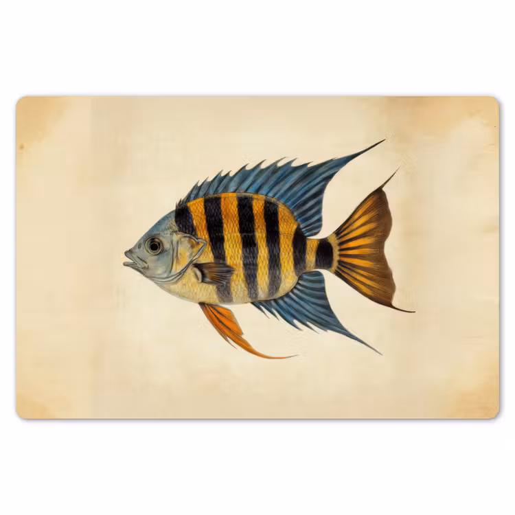 Placemat - 6 stuks - Vis - Tropisch - Strepen - Vinnen — 7