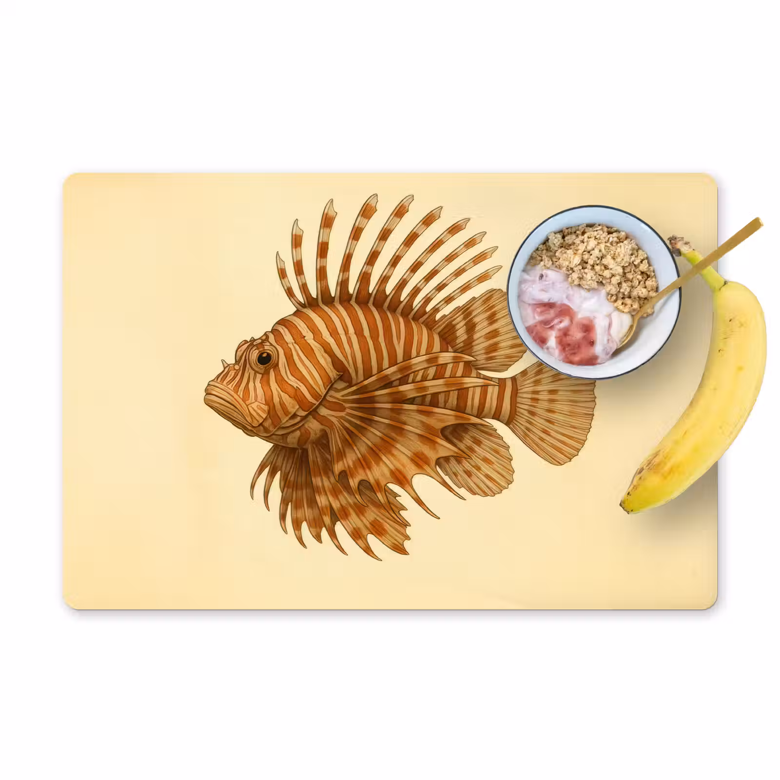 Placemat - 6 stuks - Strepen - Vis - Rond - Stekels — 1