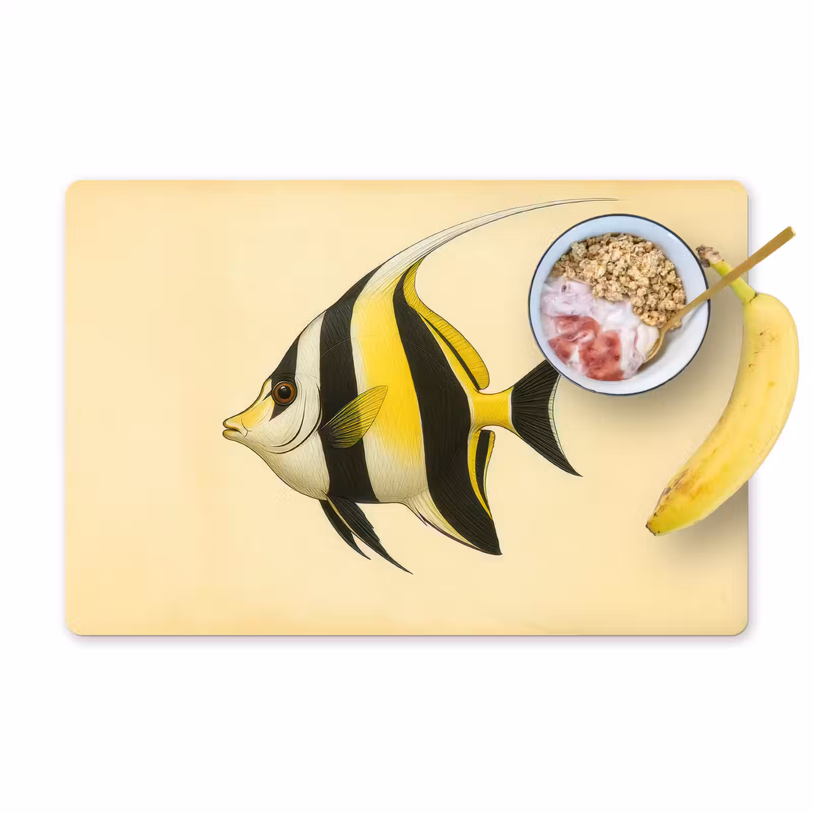 Placemat - 6 stuks - Vis - Sierlijk - Rugvin - Geel — 1