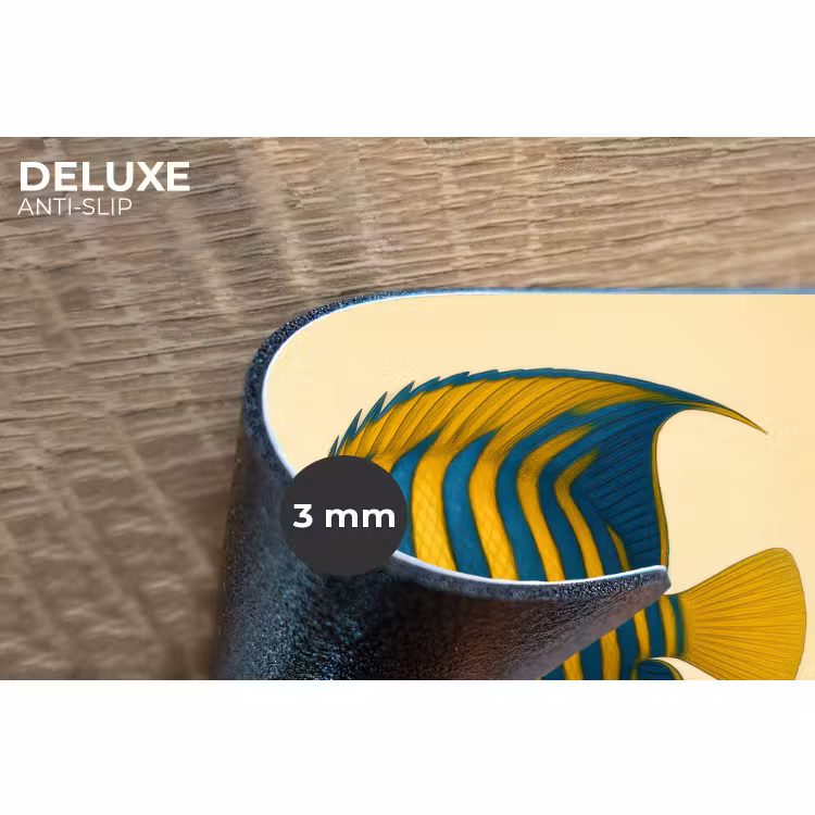 Placemat - 6 stuks - Felgeel - Vis - Strepen - Vinnen — 4