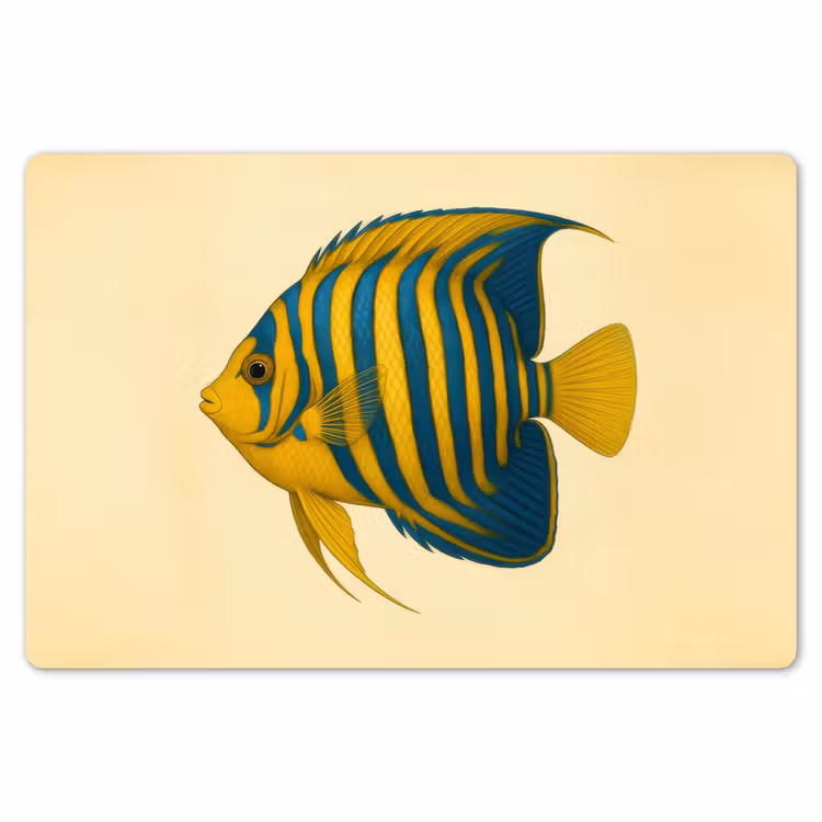 Placemat - 6 stuks - Felgeel - Vis - Strepen - Vinnen — 7