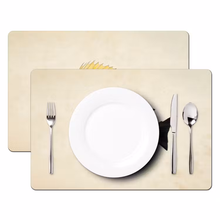 Placemat - 6 stuks - Geel - Vis - Strepen - Tropisch — 2
