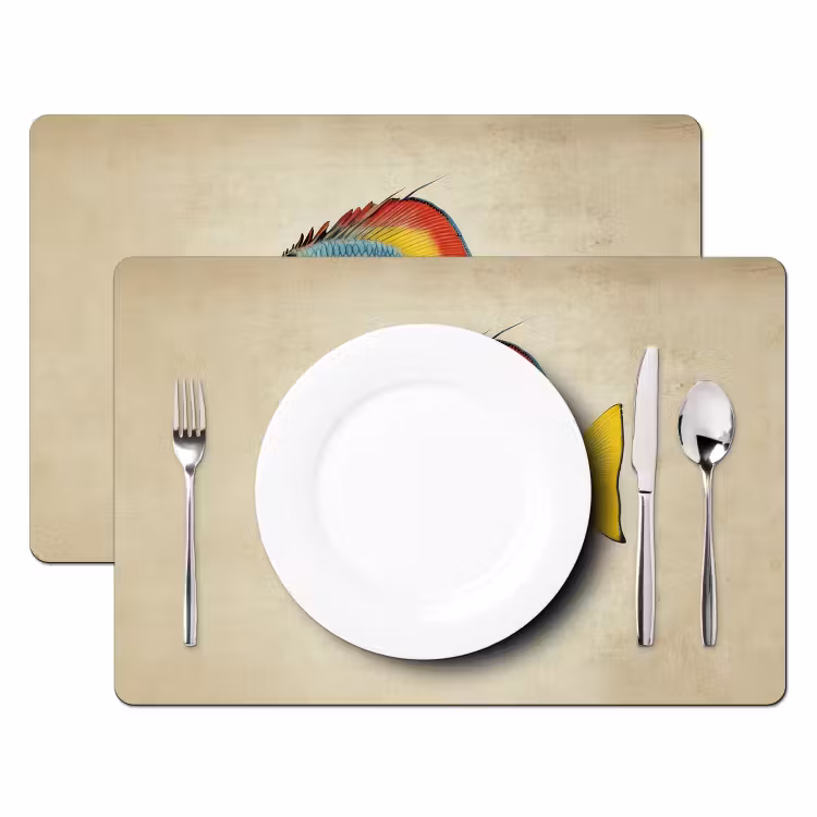 Placemat - 6 stuks - Kleurrijk - Vis - Schubben - Illustratie — 2