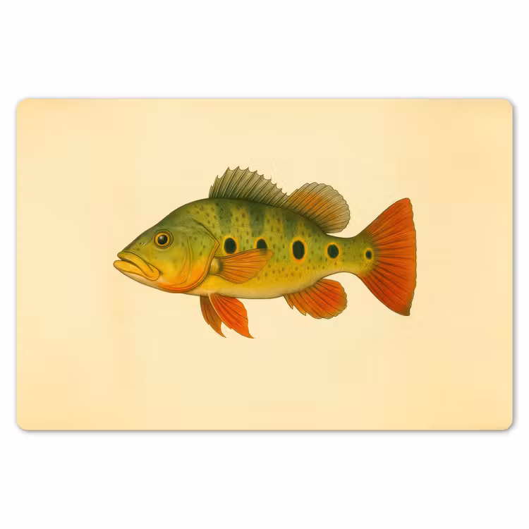 Placemat - 6 stuks - Schubben - Vis - Groen - Illustratie — 7