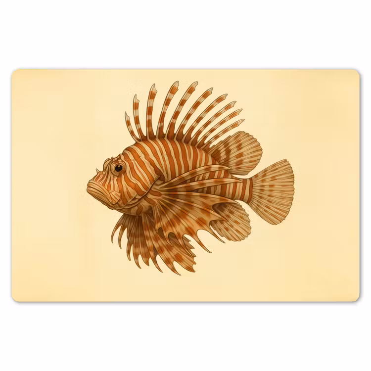 Placemat - 6 stuks - Strepen - Vis - Rond - Stekels — 7
