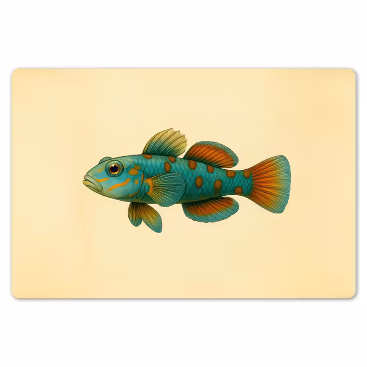 Placemat - 6 stuks - Vis - Blauw - Stippen - Schubben — 7