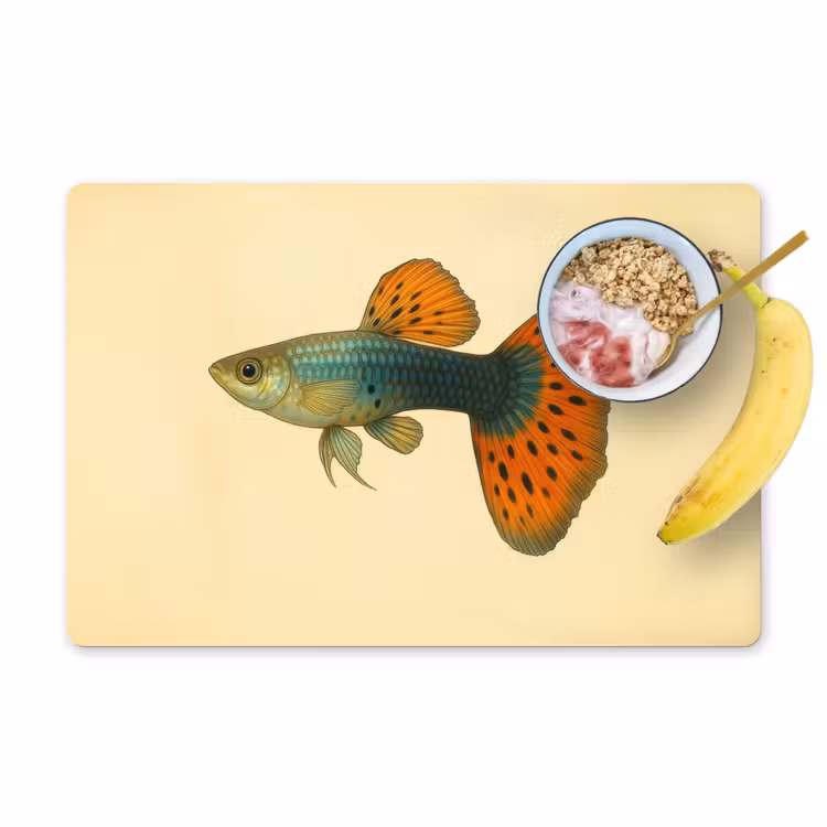 Placemat - 6 stuks - Vis - illustratie - Stippen - Oranje — 1