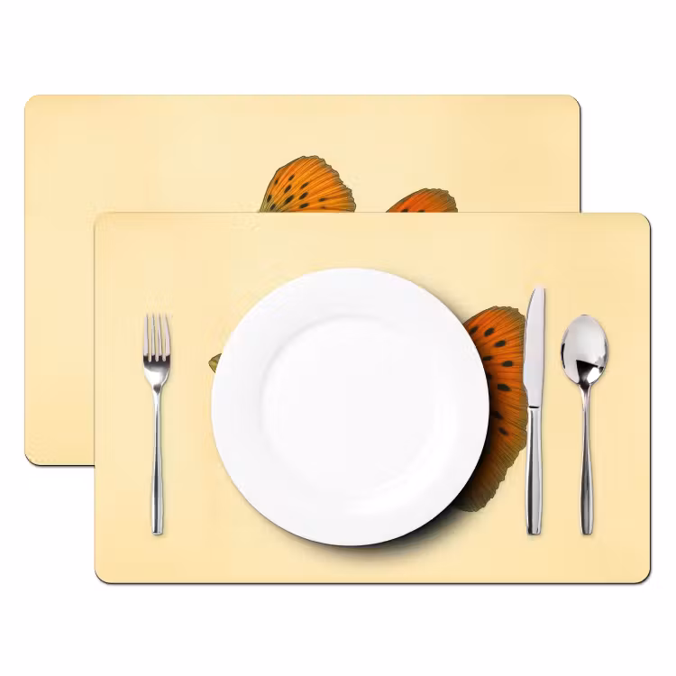 Placemat - 6 stuks - Vis - illustratie - Stippen - Oranje — 2