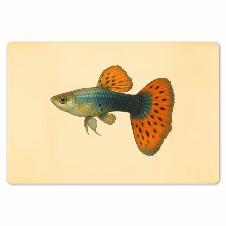 Placemat - 6 stuks - Vis - illustratie - Stippen - Oranje — 7