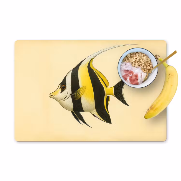 Placemat - 6 stuks - Vis - Sierlijk - Rugvin - Geel — 1