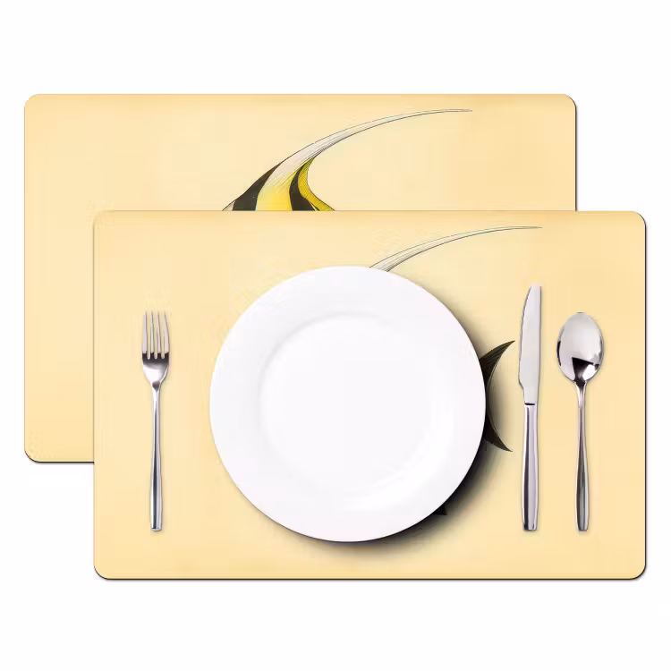 Placemat - 6 stuks - Vis - Sierlijk - Rugvin - Geel — 2