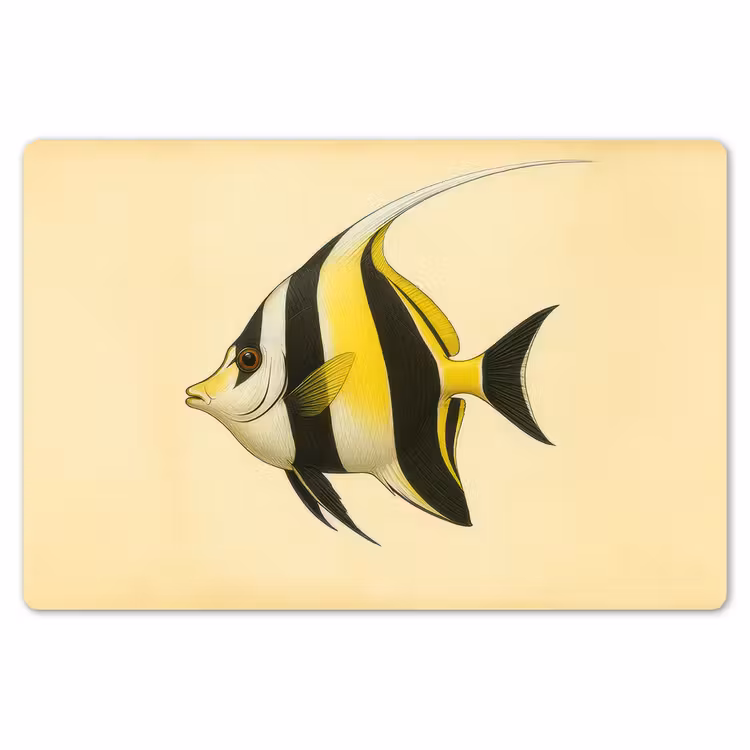 Placemat - 6 stuks - Vis - Sierlijk - Rugvin - Geel — 7