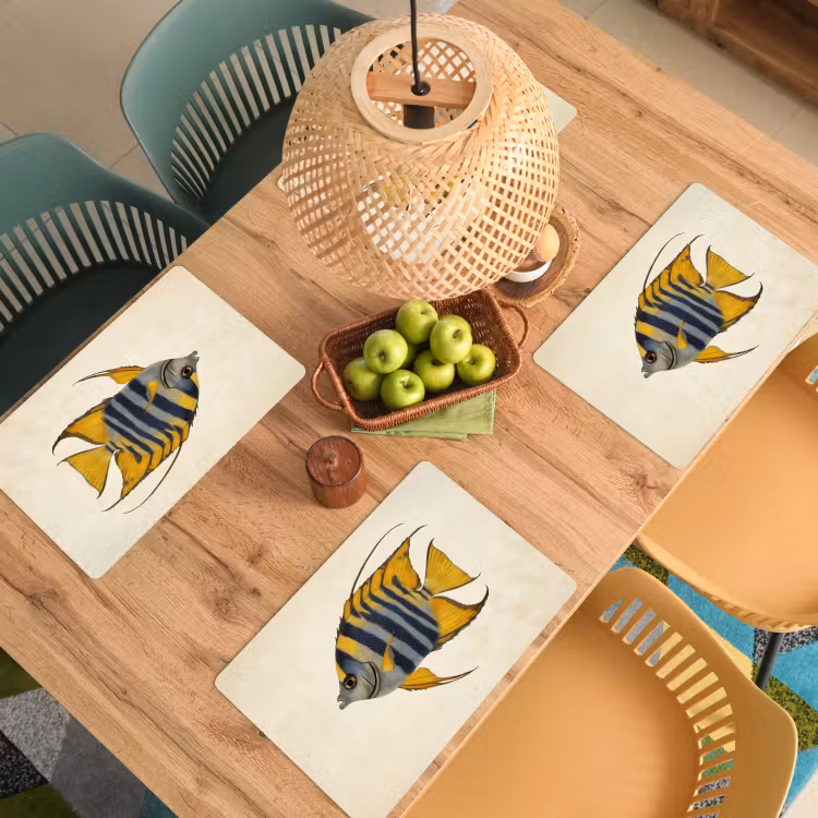 Placemat - 6 stuks - Vis - Sierlijk - Vinnen - Illustratie — 6